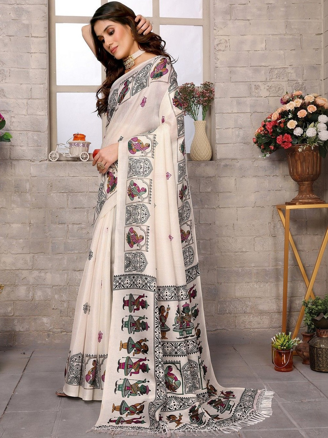 JANOI Ethnic Motifs Art Silk Saree
