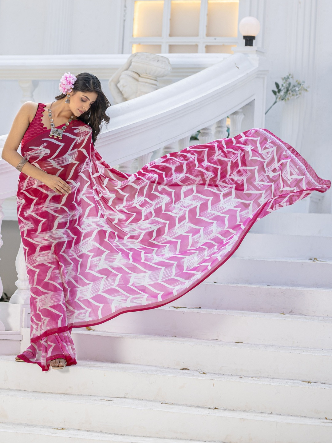 Vibhagyaa Poly Chiffon Saree