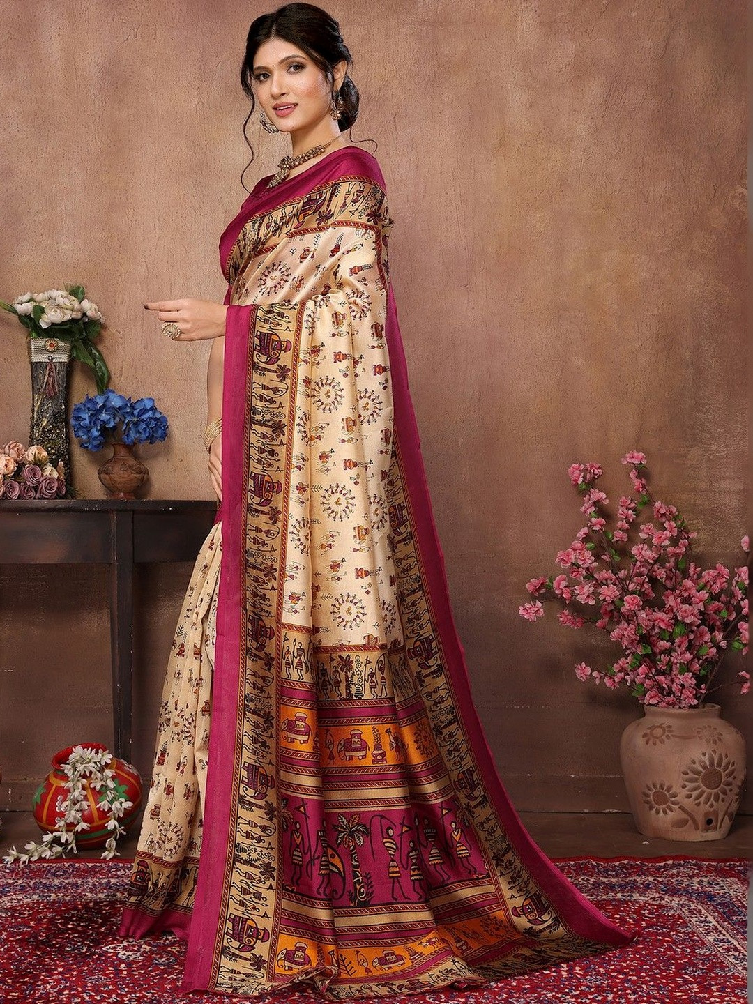 JANOI Art Silk Saree