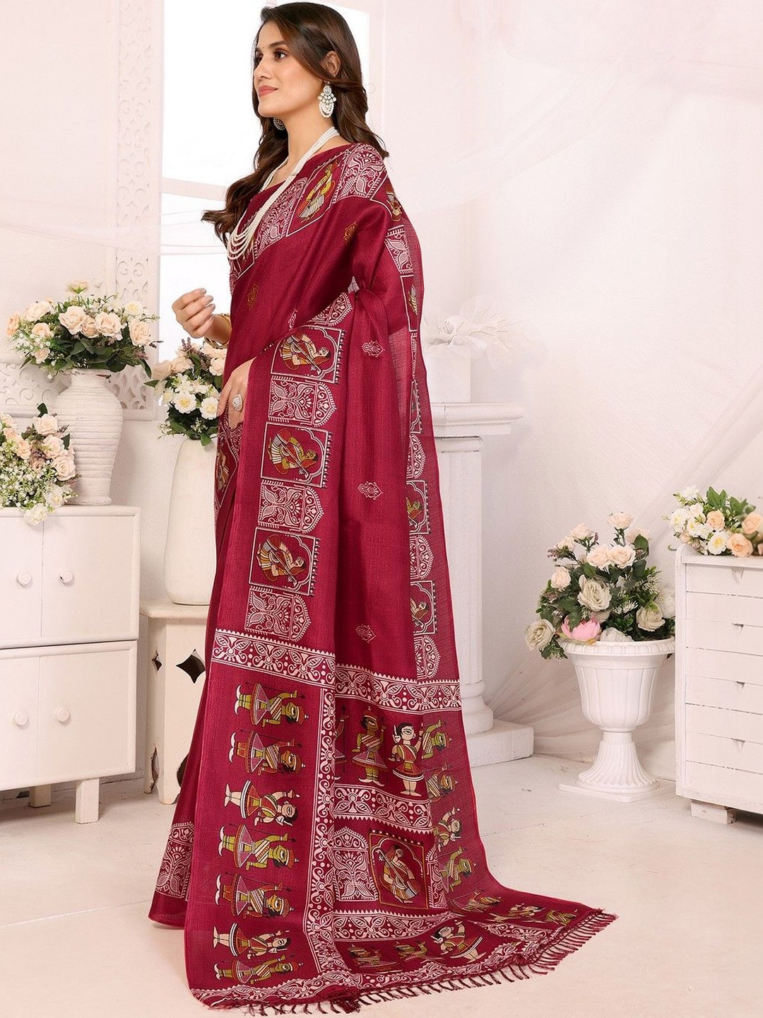 JANOI Ethnic Motifs Art Silk Saree