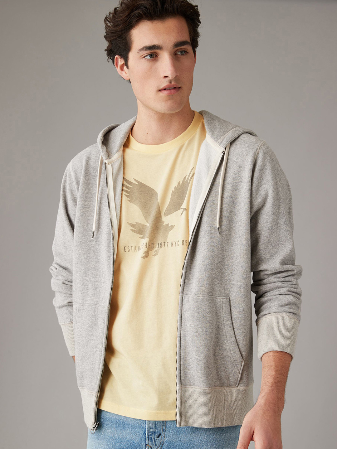 AMERICAN EAGLE OUTFITTERS Typography Printed Round Neck Short Sleeves Cotton T-shirt