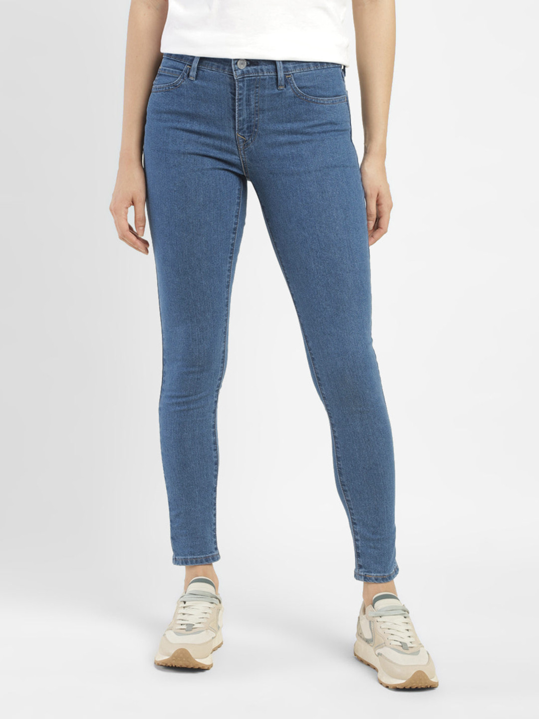 Levis Women's 710 Blue Skinny Fit Mid Rise Jeans