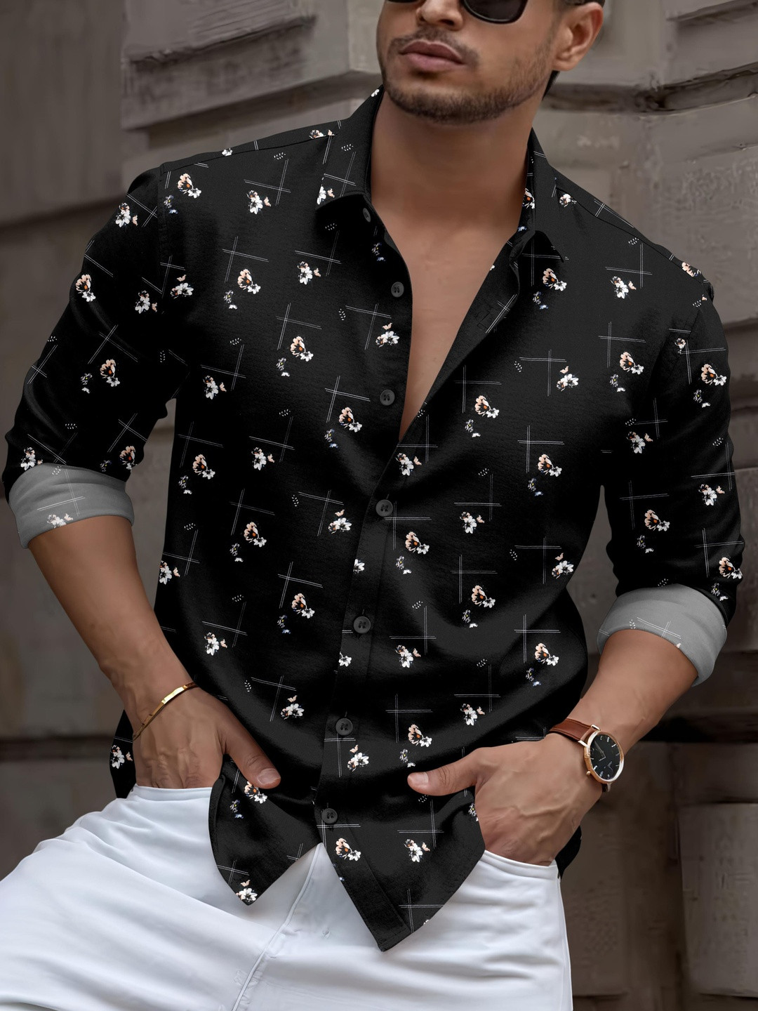 SANBROS Men Comfort Floral Printed Casual Shirt