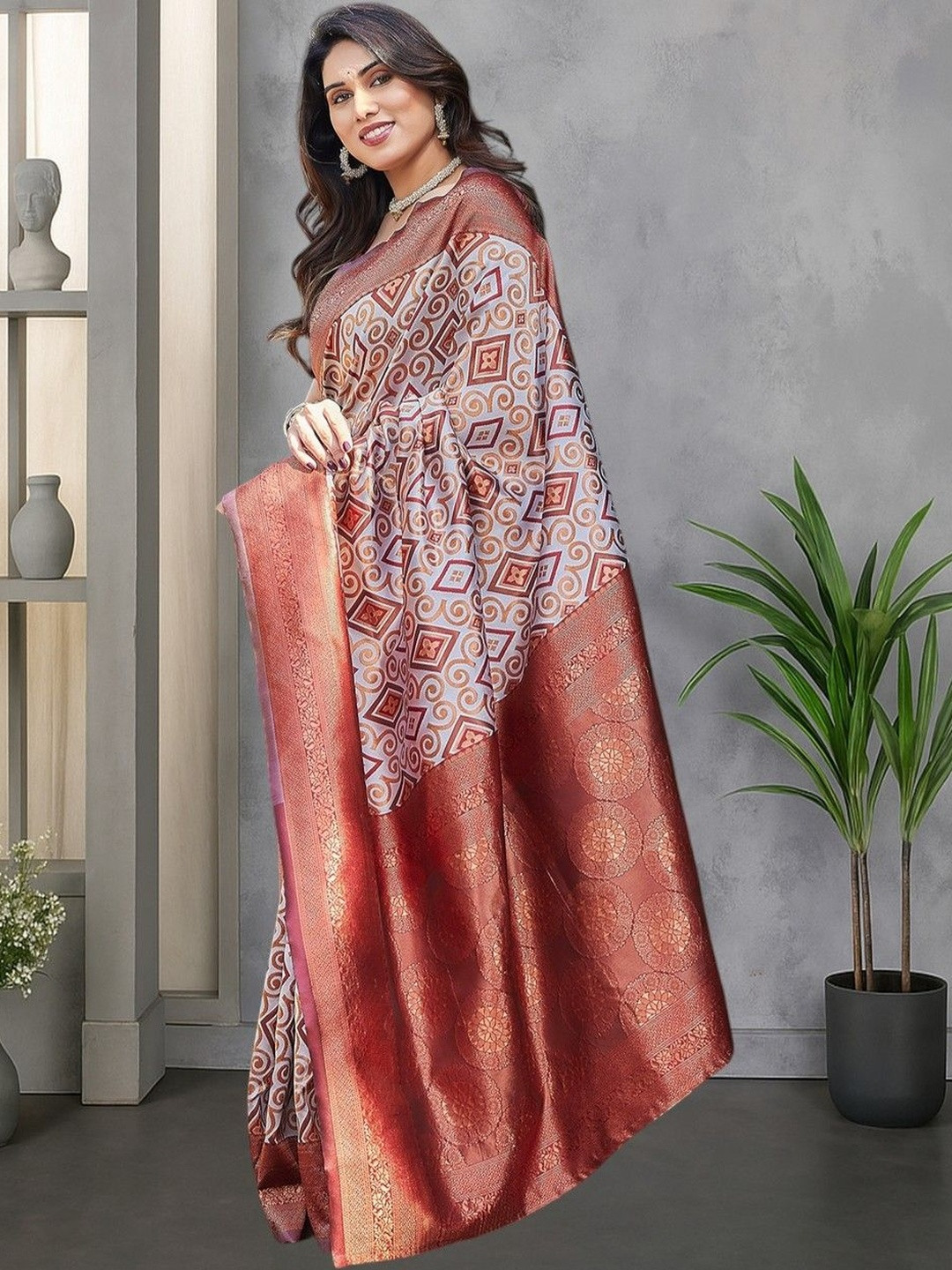 JANOI Silk Blend Handloom Banarasi Saree