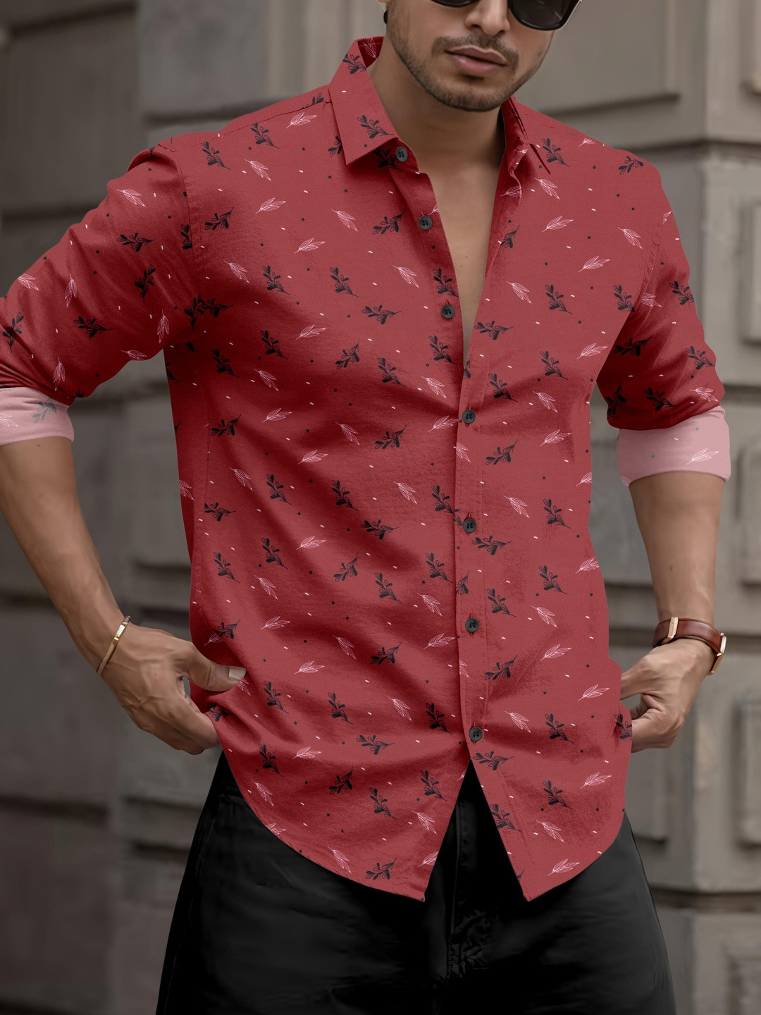 SANBROS Men Comfort Floral Printed Casual Shirt