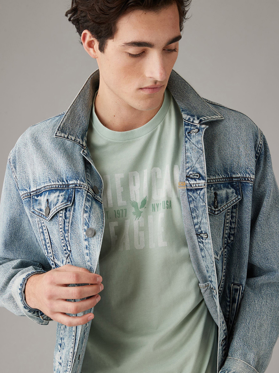 AMERICAN EAGLE OUTFITTERS Typography Printed Round Neck Short Sleeves T-shirt