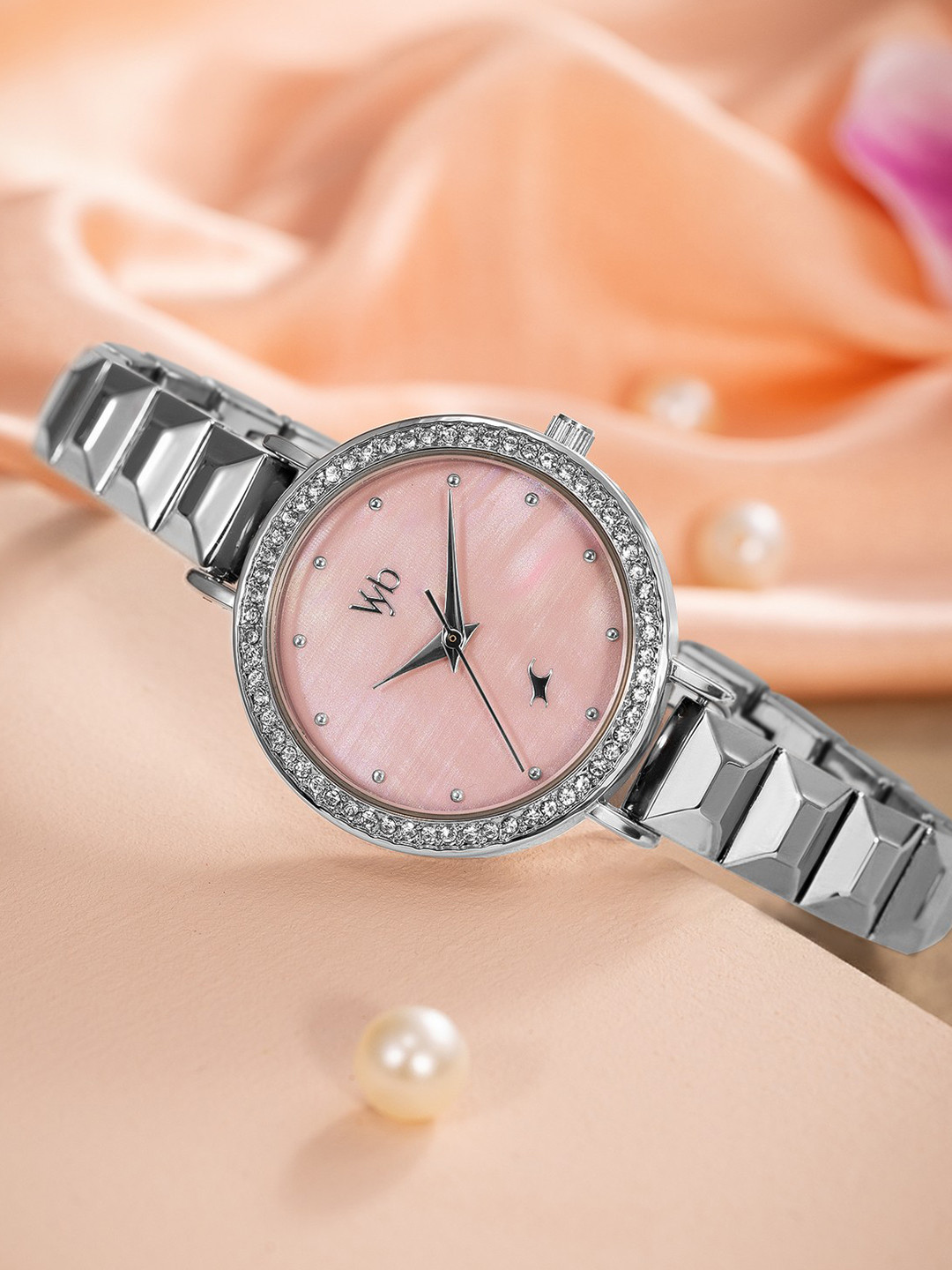 Fastrack Vyb Enigma Quartz Pink Blush Dial Analog Watch For Women - FV60050SM02W