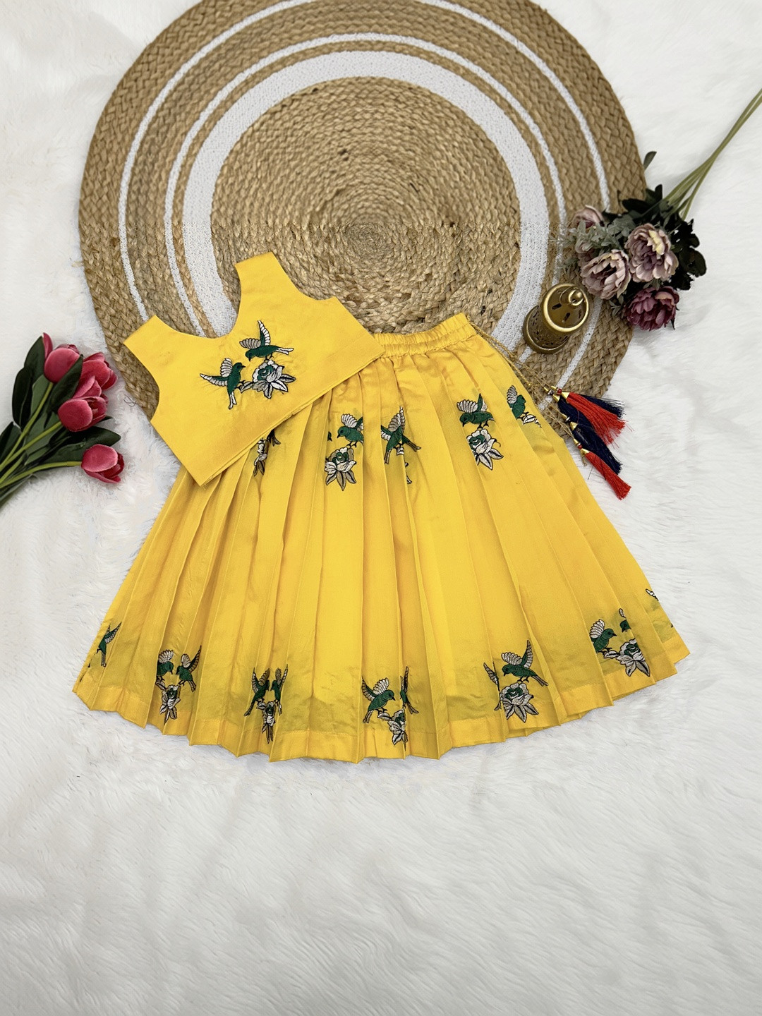 FELIZ THE DESIGNER STUDIO Girls Embroidered Thread Work Ready to Wear Lehenga &