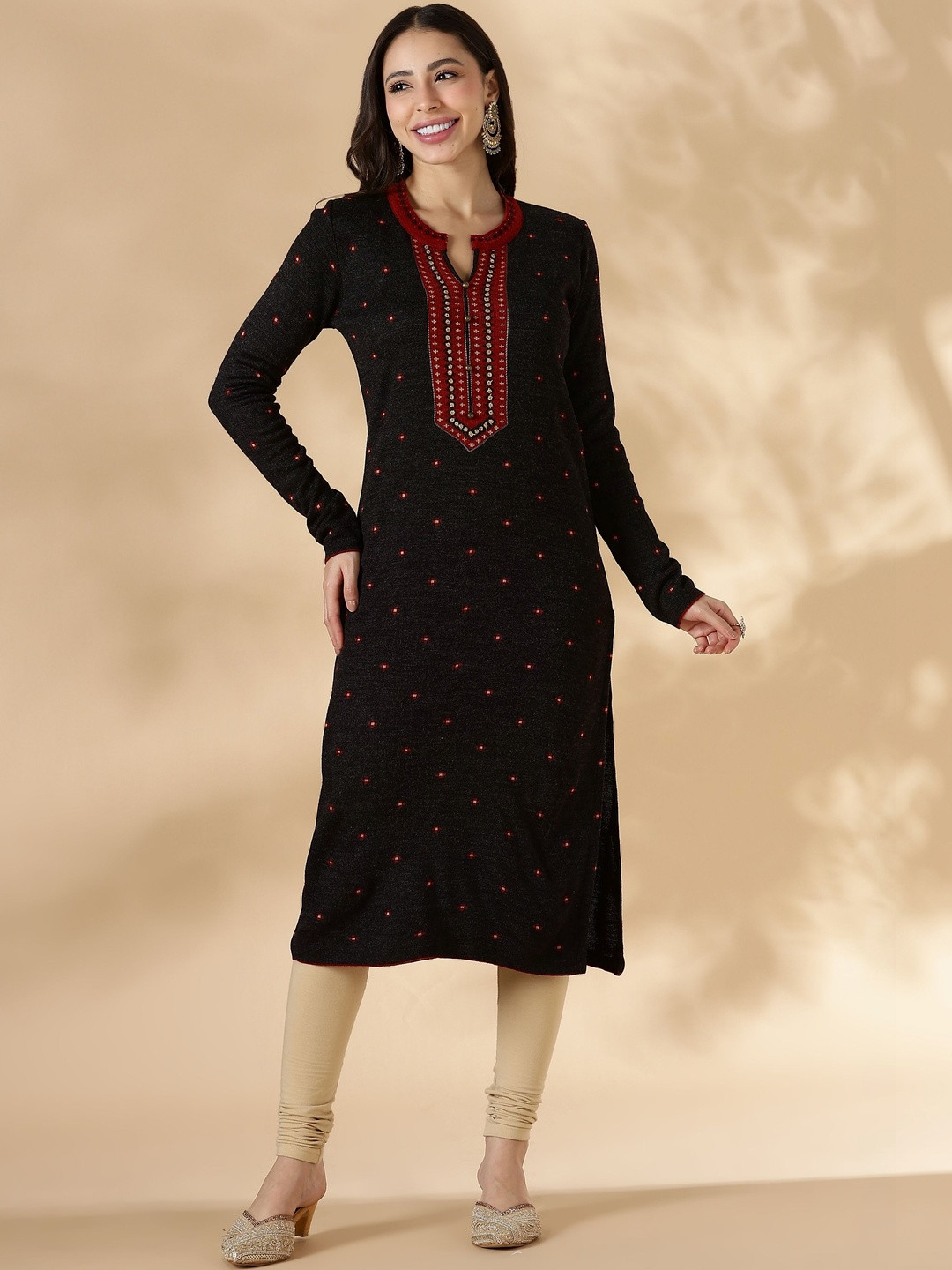 IMARA Women Ethnic Motifs Embroidered Thread Work Kurta