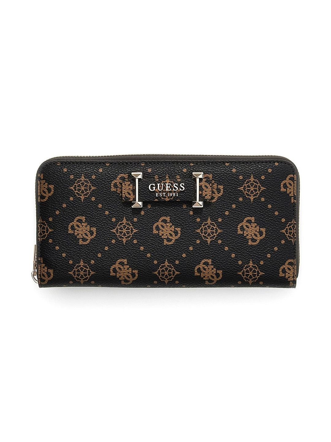 GUESS Women Printed Zip Detail PU Zip Around Wallet