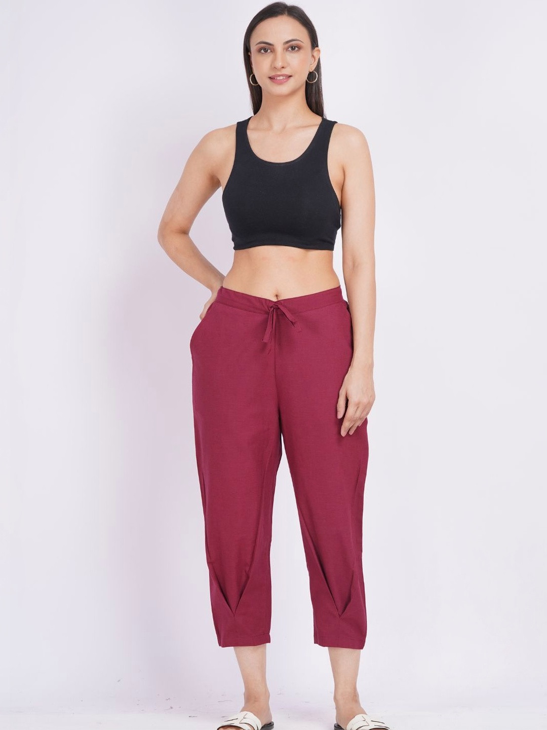 Minimul Bottom Pleat Linen Cigarette Pants