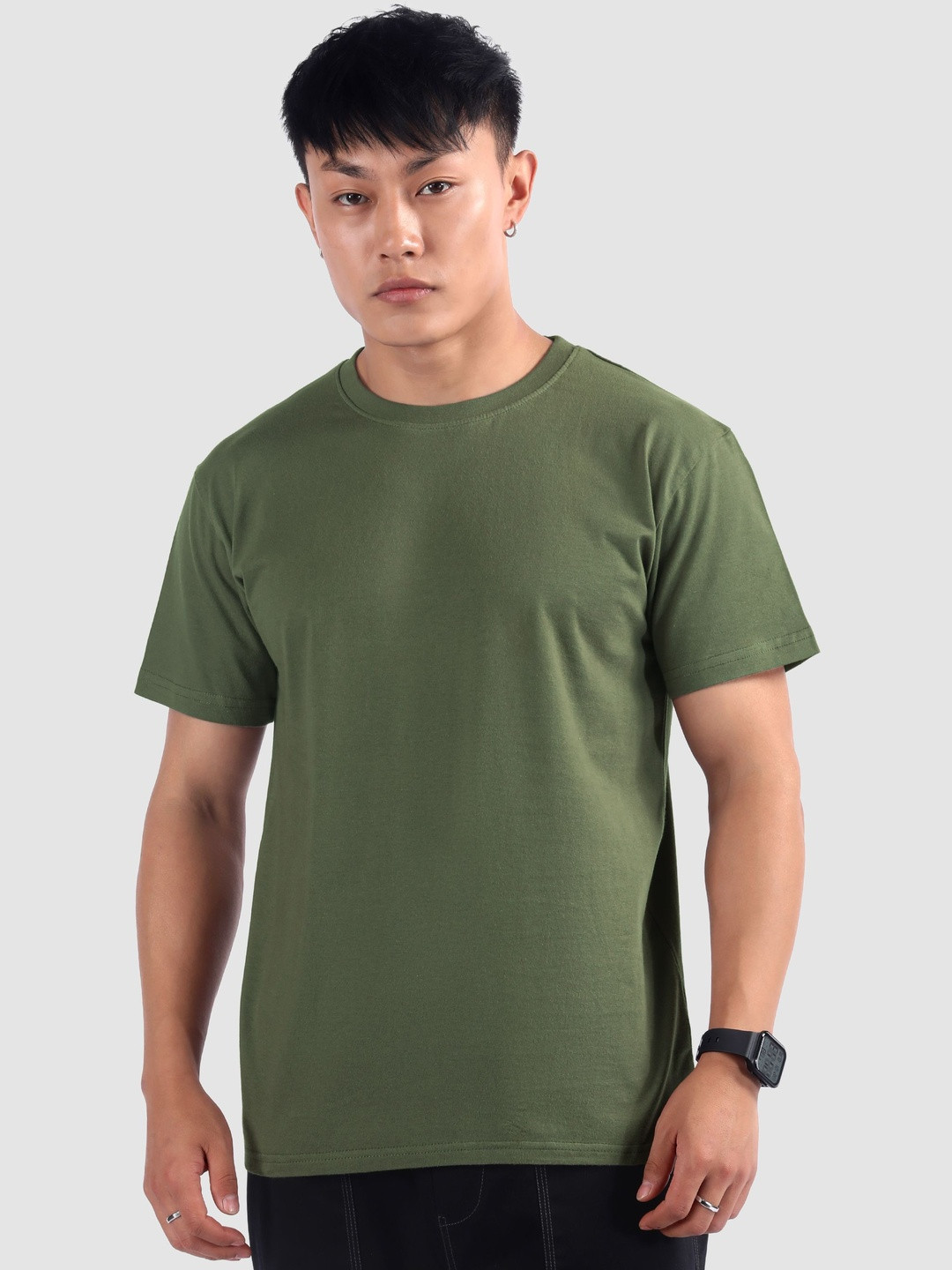 Beyoung Plain Cotton Round Neck Short Sleeves T-shirt