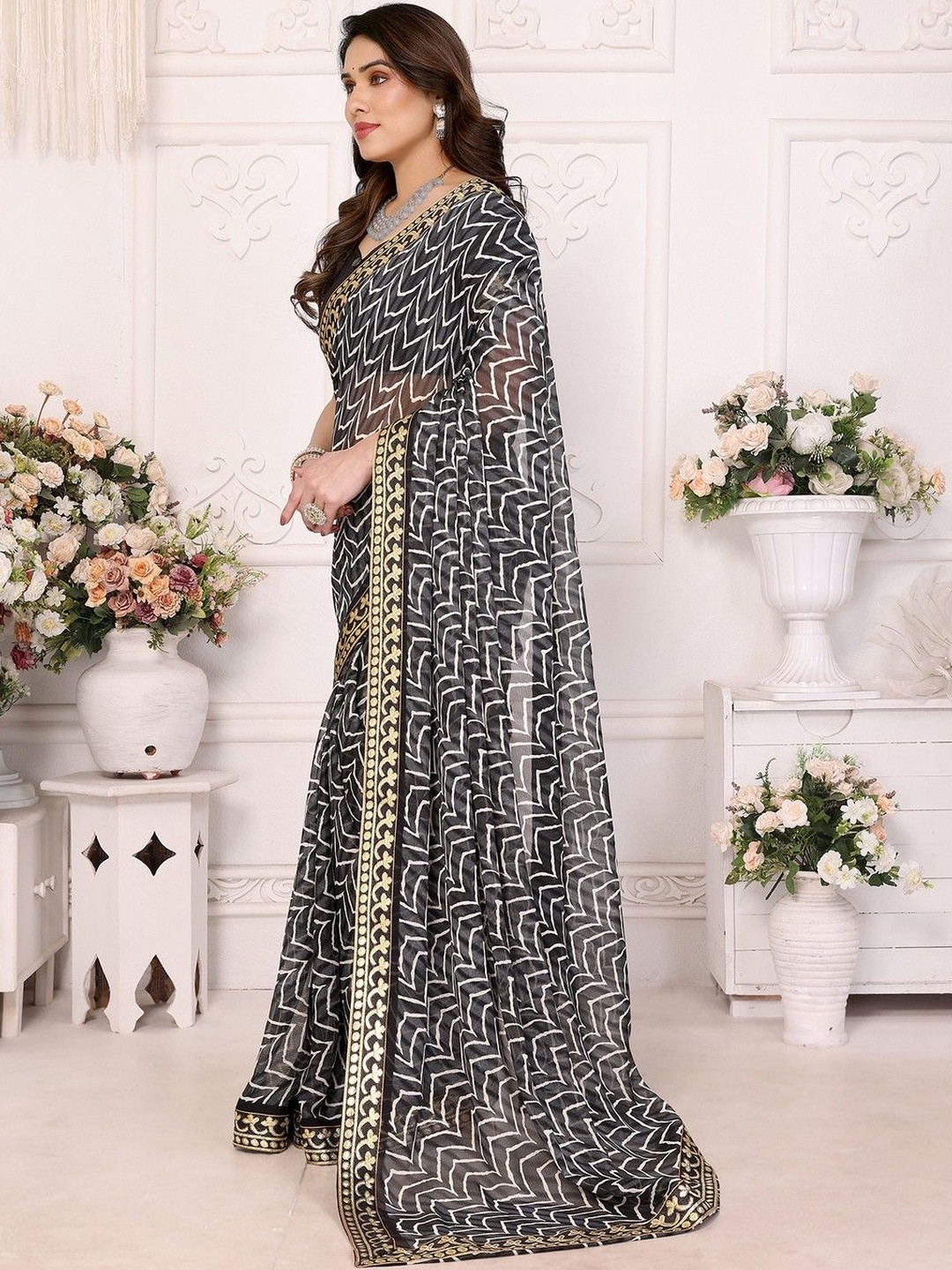 JANOI Poly Georgette Saree