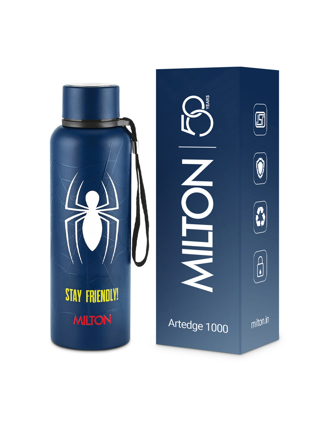 Milton Marvel Artedge Navy Blue Stainless Steel Water Bottle 1000 ml