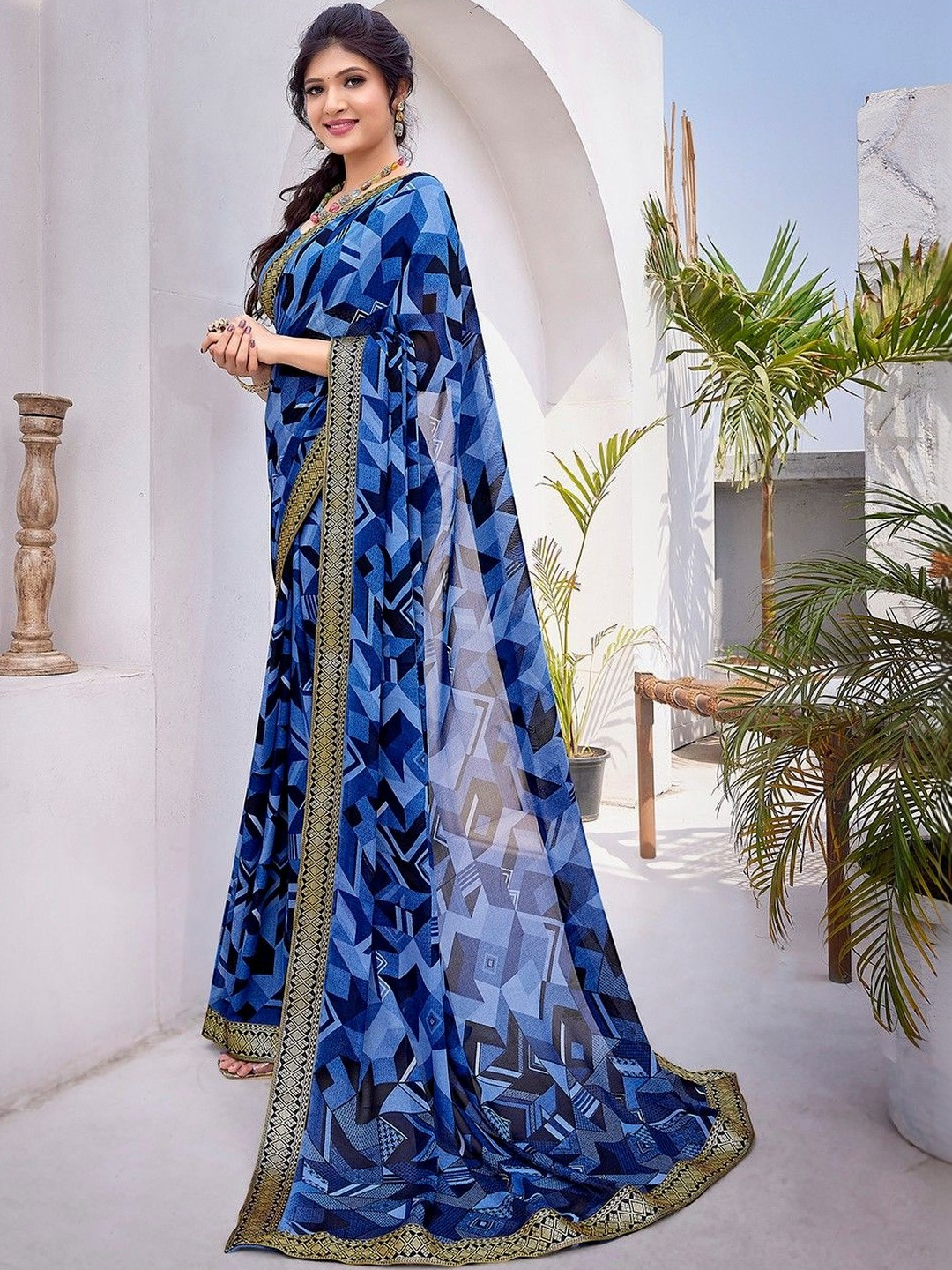 JANOI Poly Georgette Designer Saree