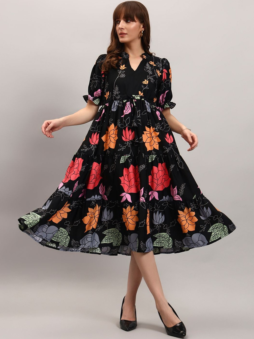 Femvy Women Floral Printed Floral Crepe Kurta