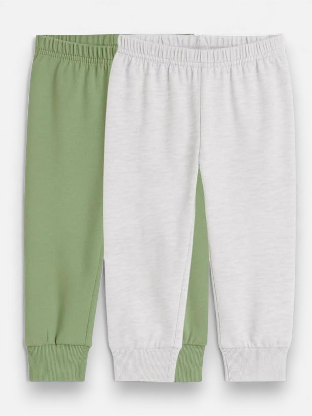 HuggleBug Kids Pack of 2 Solid Cotton Joggers