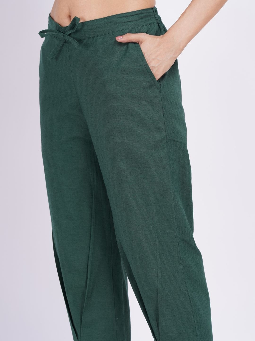 Minimul Linen Bottom Pleat Cigarette Pants