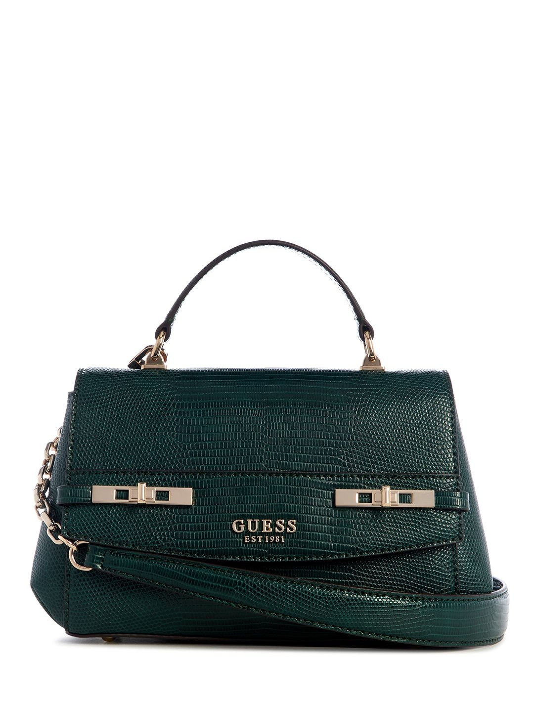 GUESS Forest Solid Buckle Detail Small Structured Handheld Bag