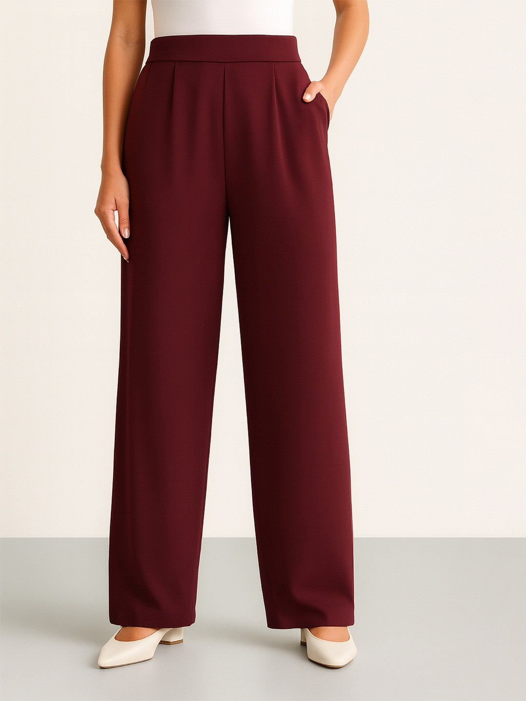 Raxedo Women Relaxed Pleated Korean Trousers