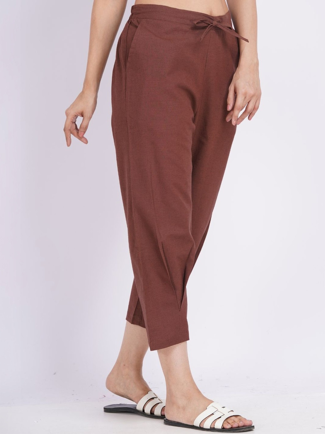 Minimul Bottom Pleat Linen Cigarette Pants