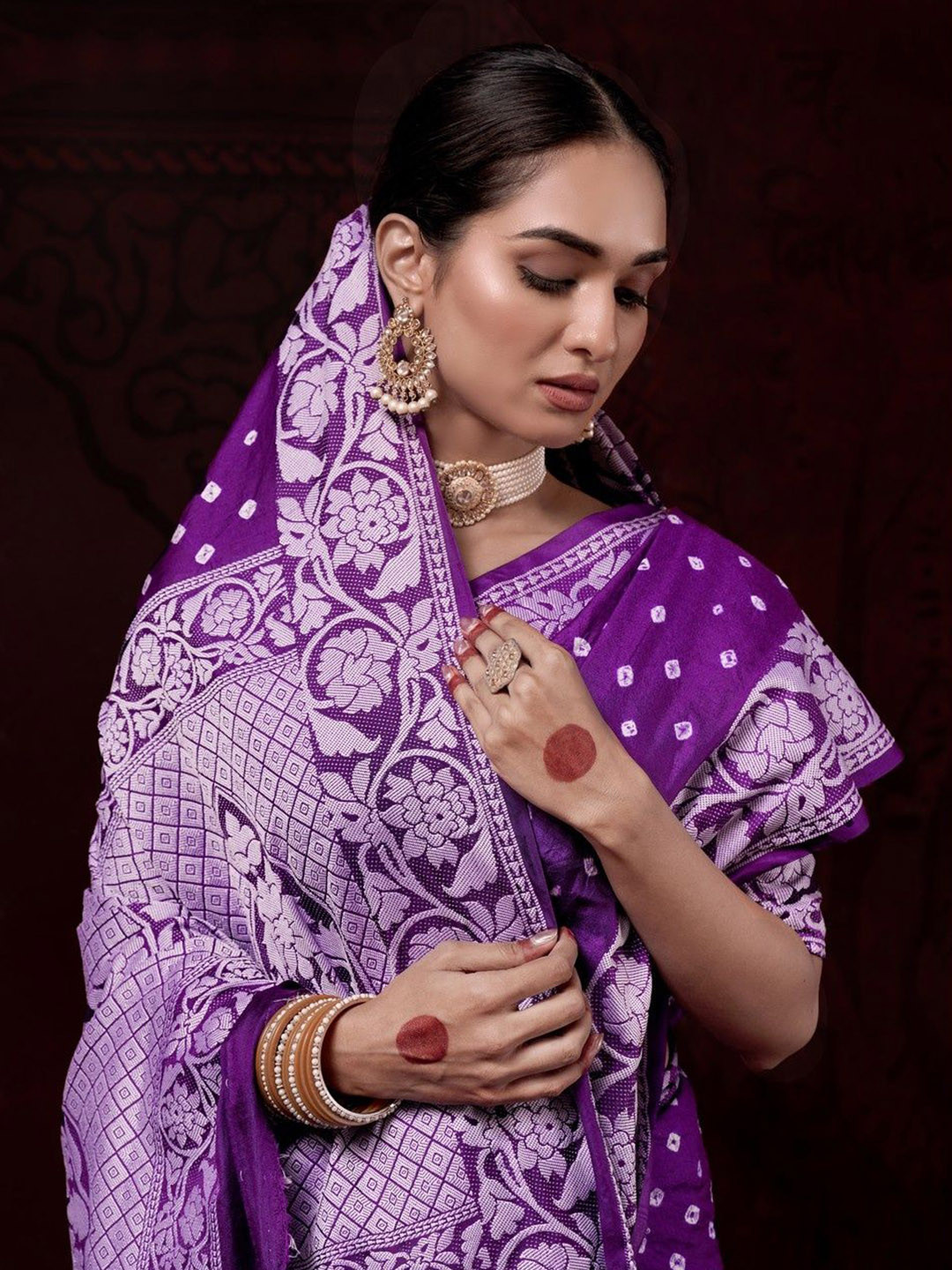 Taavi Tie & Dye Dola Silk Jacquard Border & Rich Pallu Saree