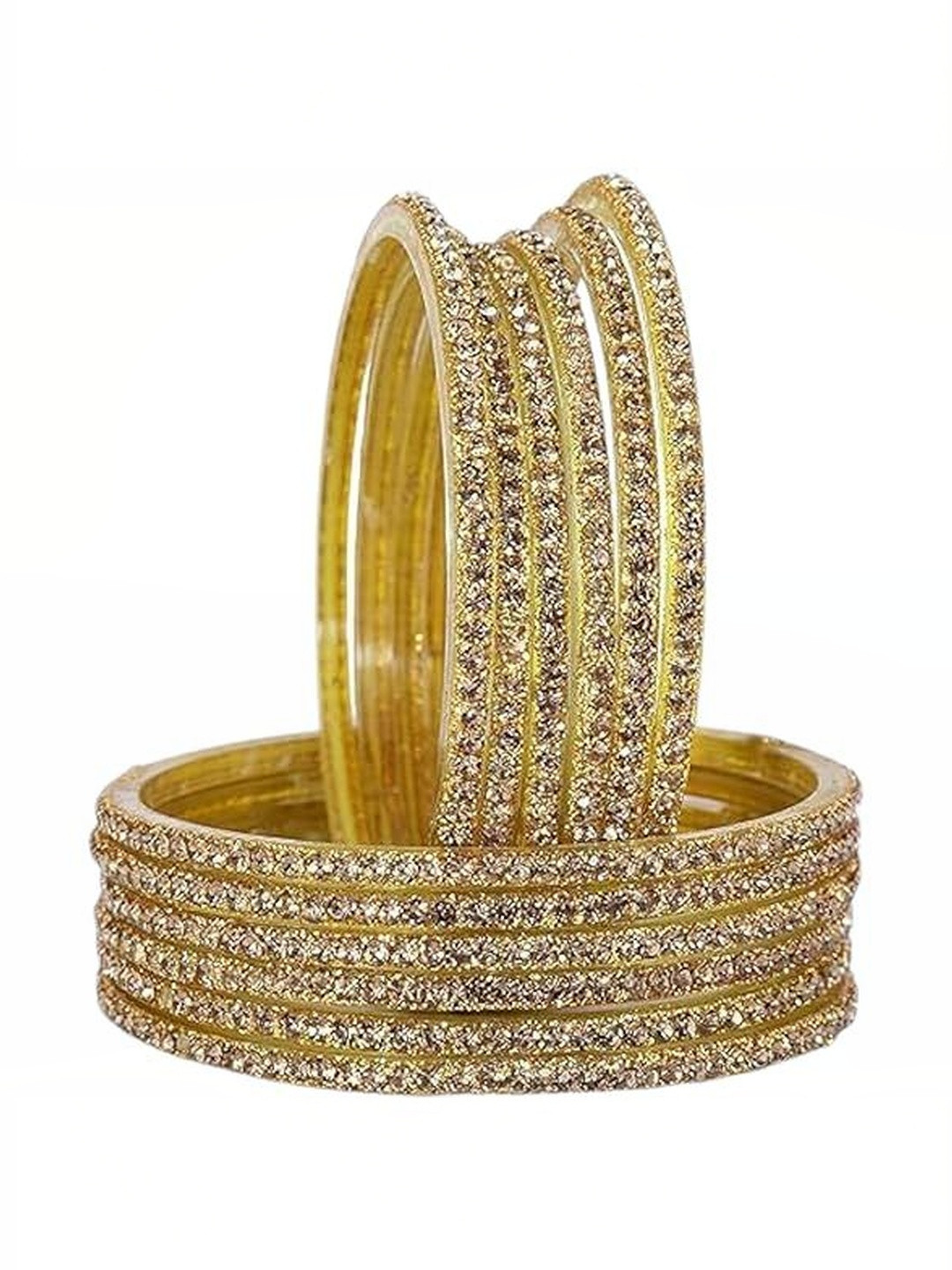 BEG FASHION Set Of 12  Zirconia Stone-Studded Bangles