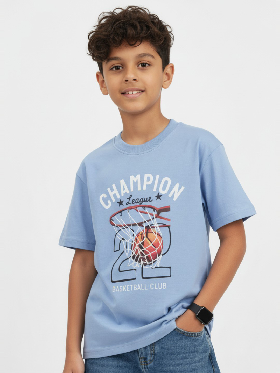 Grit N Groove Boys Graphic Printed Round Neck Cotton Relaxed Fit T-shirt