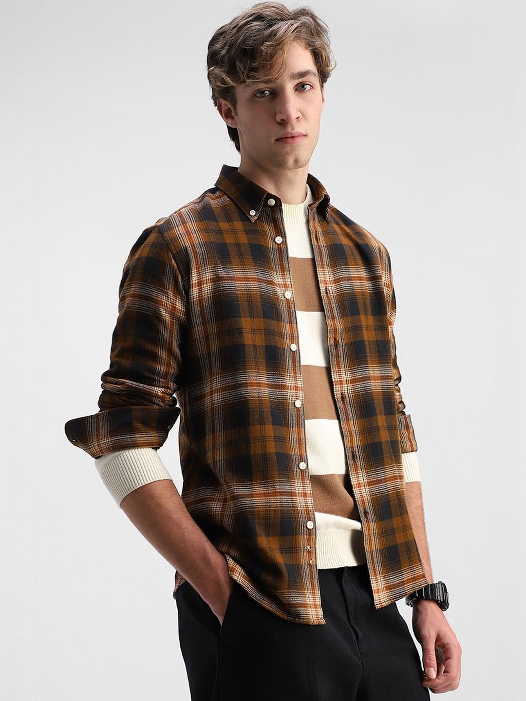 Snitch Men Plaid Shirt