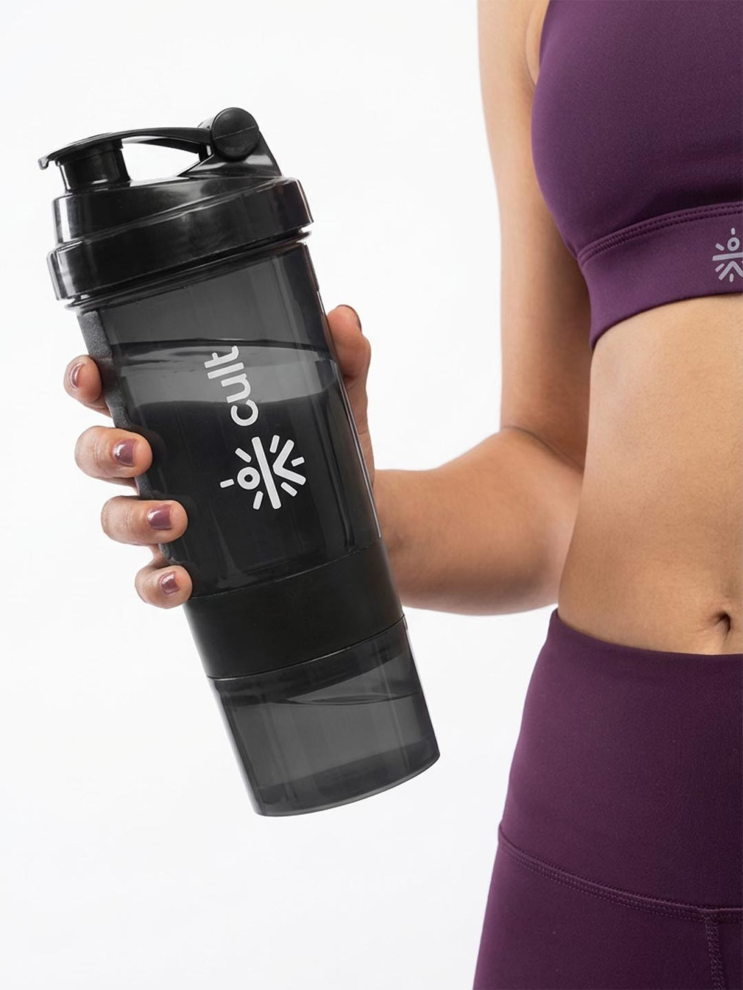 CULT Black Brand Logo Plastic Spill Proof Shaker - 550ml