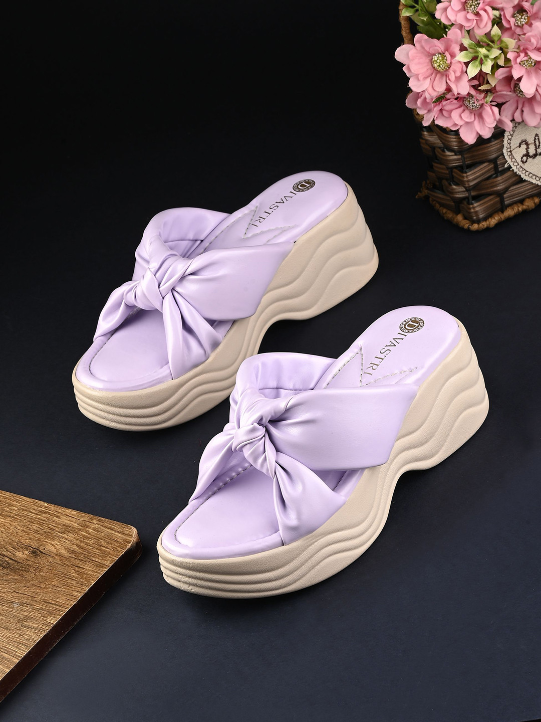 DIVASTRI Round Toe Synthetic Leather Sandals