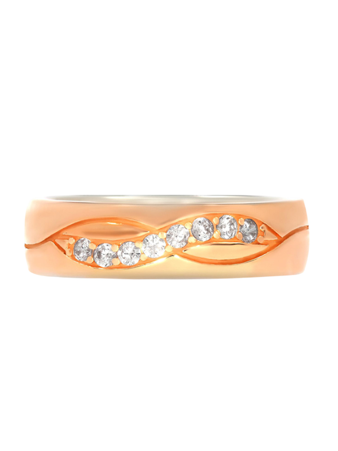 BHIMA 925 Sterling Siver Creeper Leaf Rose Gold Polish Ring