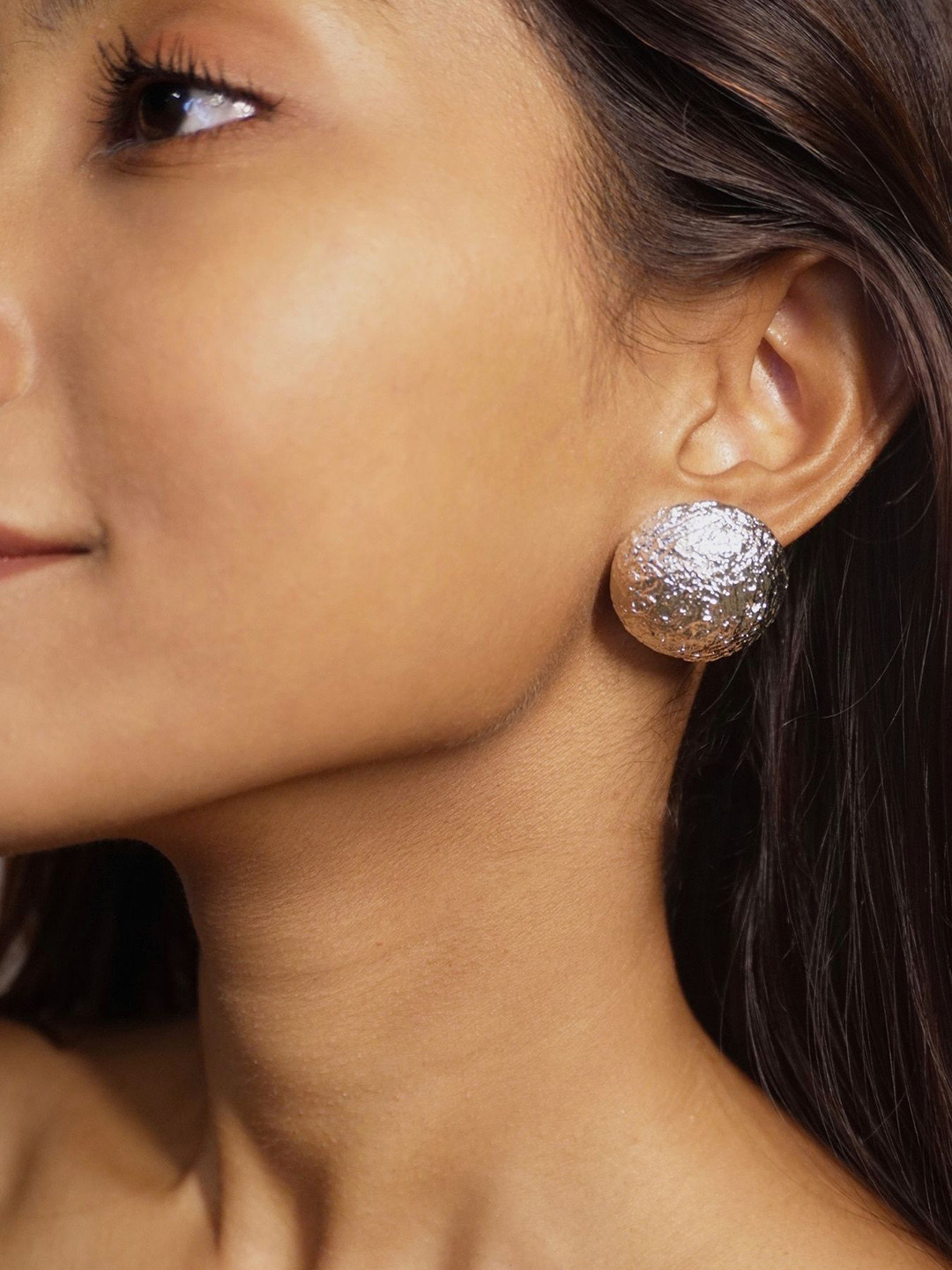 House of Pehr Stunning Silver Plated Round Statement Studs Earrings