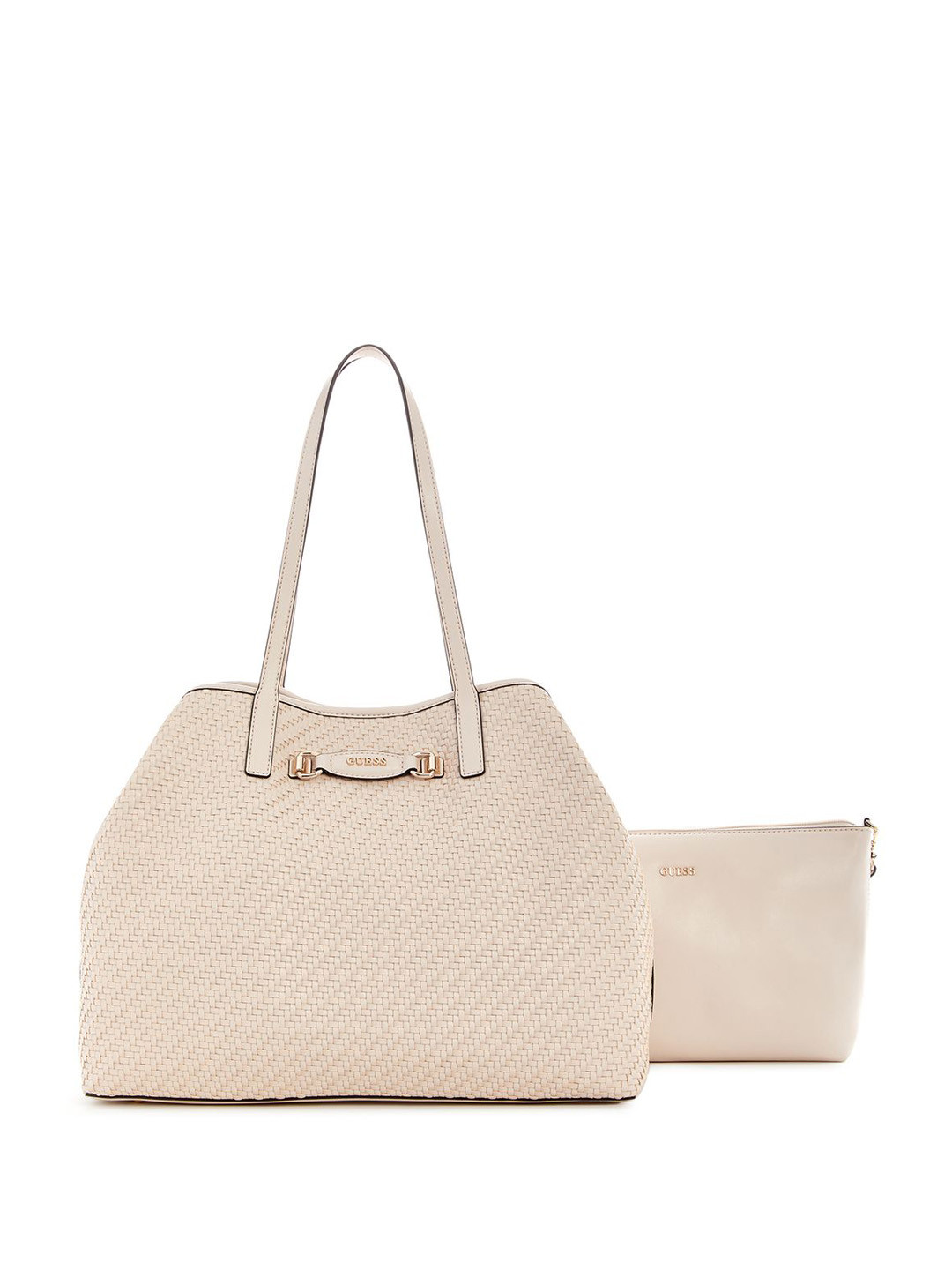 GUESS Textured Oversized Structured Shoulder Bag With Pouch