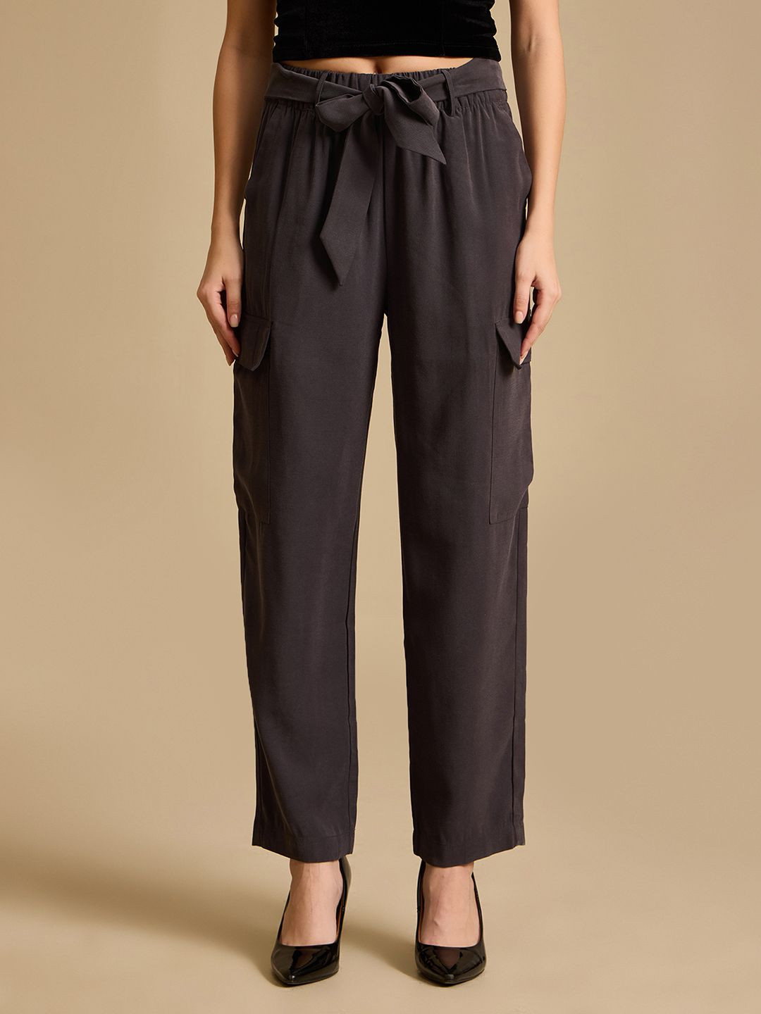 Kazo Women High-Rise Sawyer Cargo Trousers