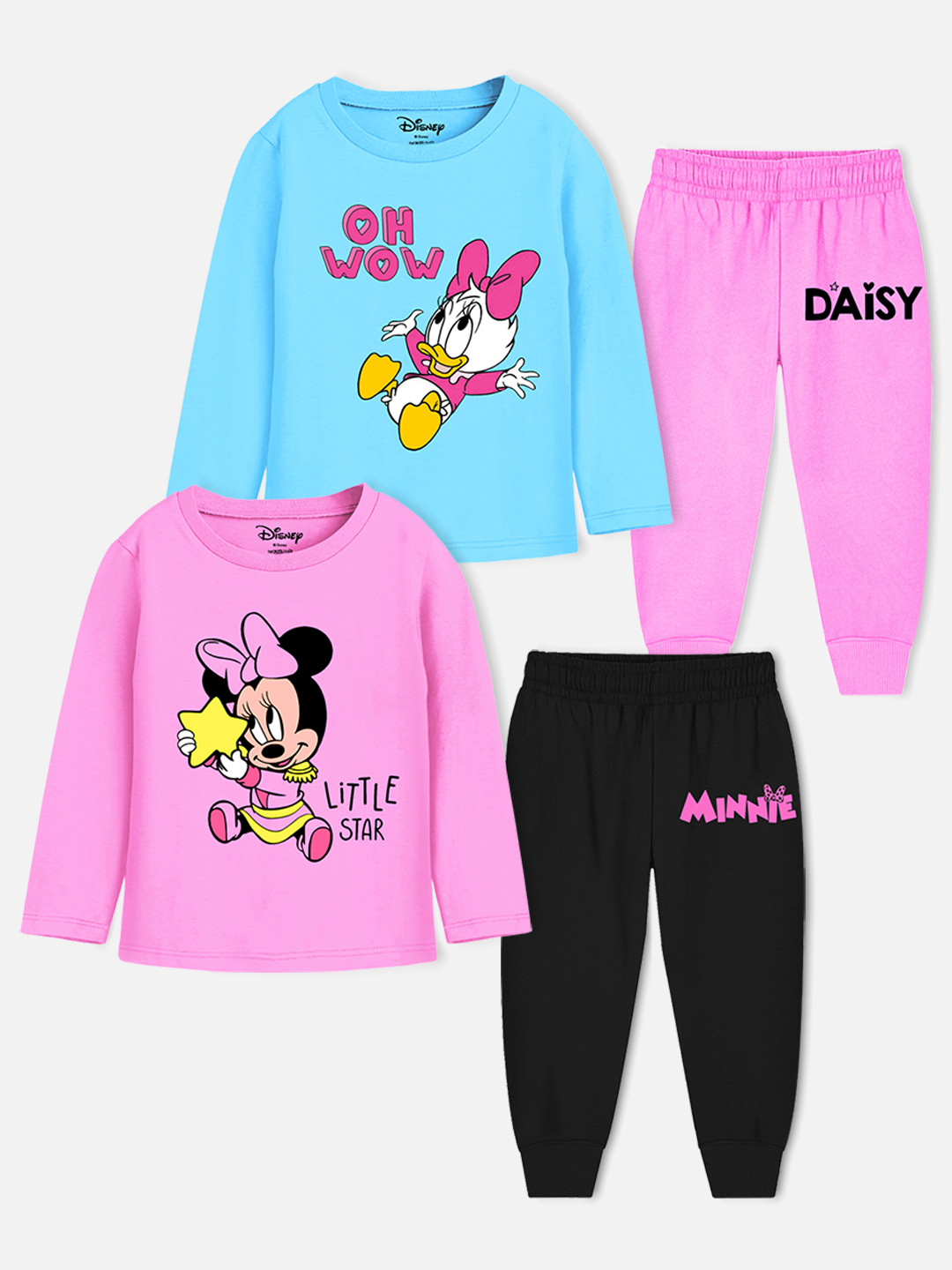 Disney By Miss and Chief Girls Pack Of 2 Minnie & Daisy Printed Night Suit Set
