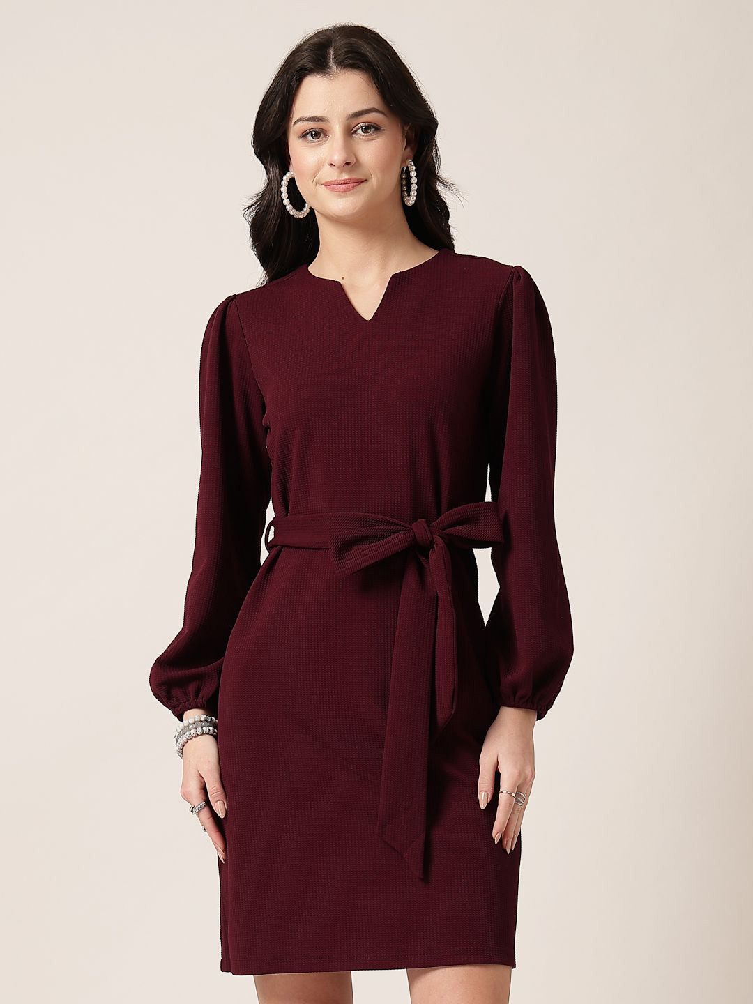 Style Quotient Puff Sleeve A-Line Dress