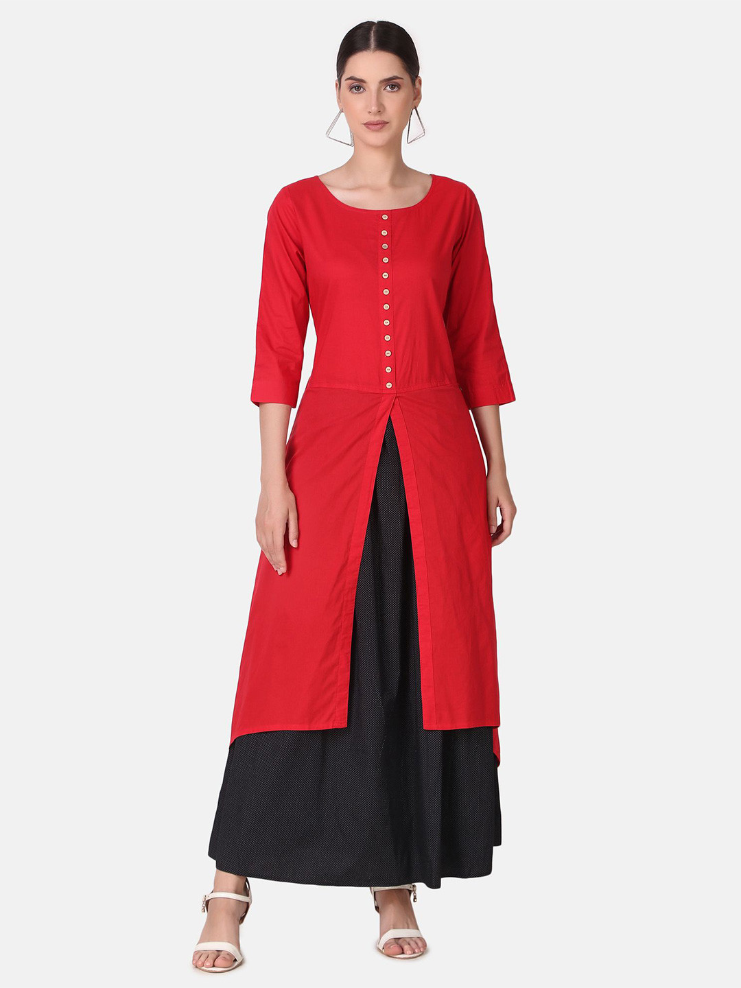 Pose india Women A-Line Cotton Maxi Dress