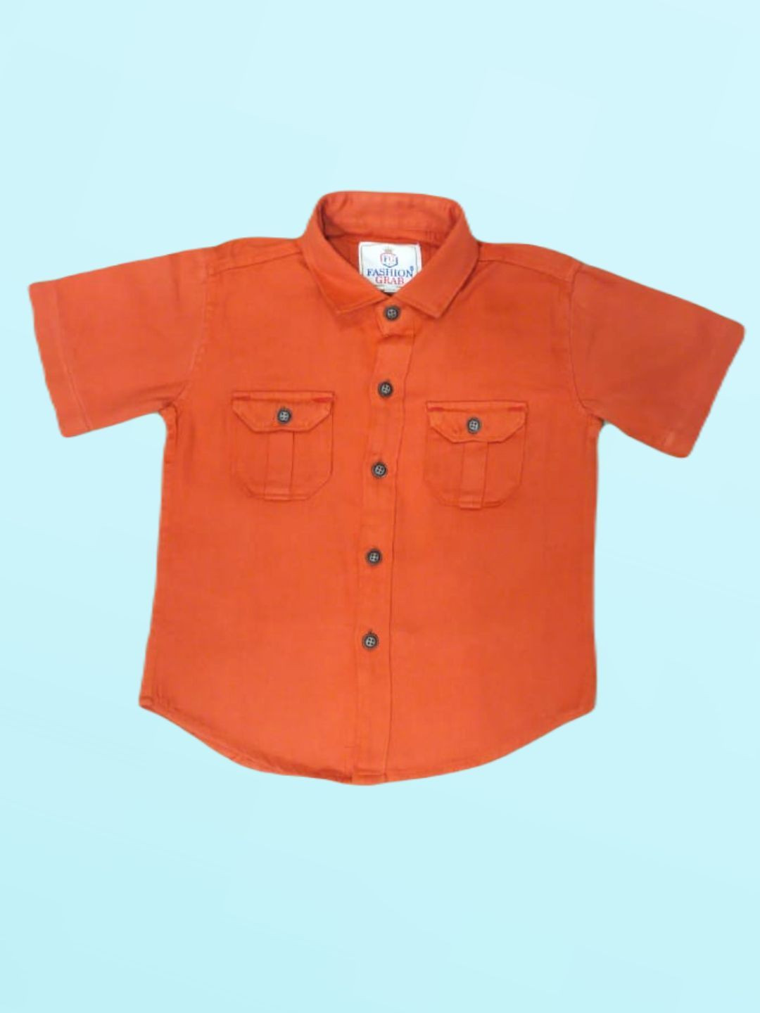 FASHION GRAB Boys Classic Fit Spread Collar Solid Cotton Casual Shirt