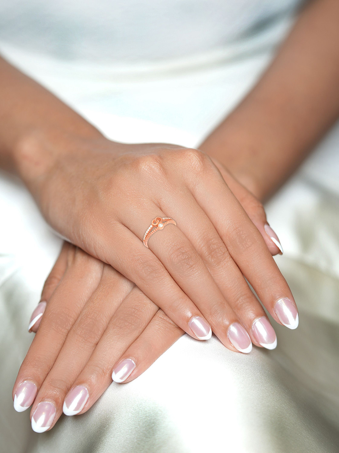 BHIMA 925 Sterling Siver Dual Elegance Rose Ring