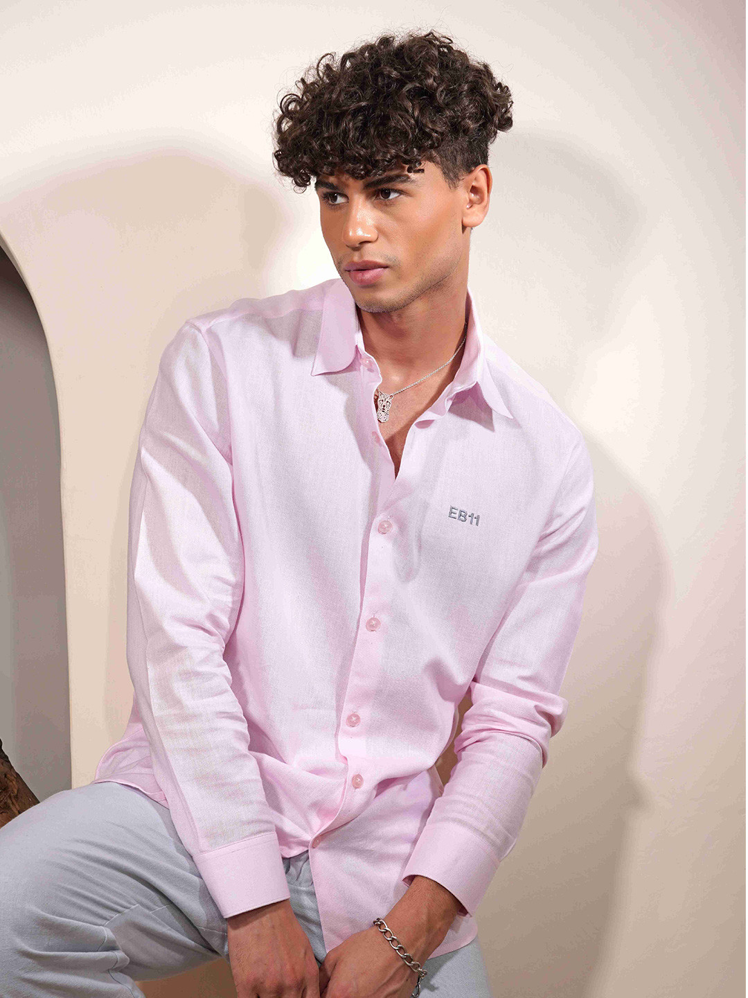 Eleven Brothers Cotton Candy Casual Linen Shirt