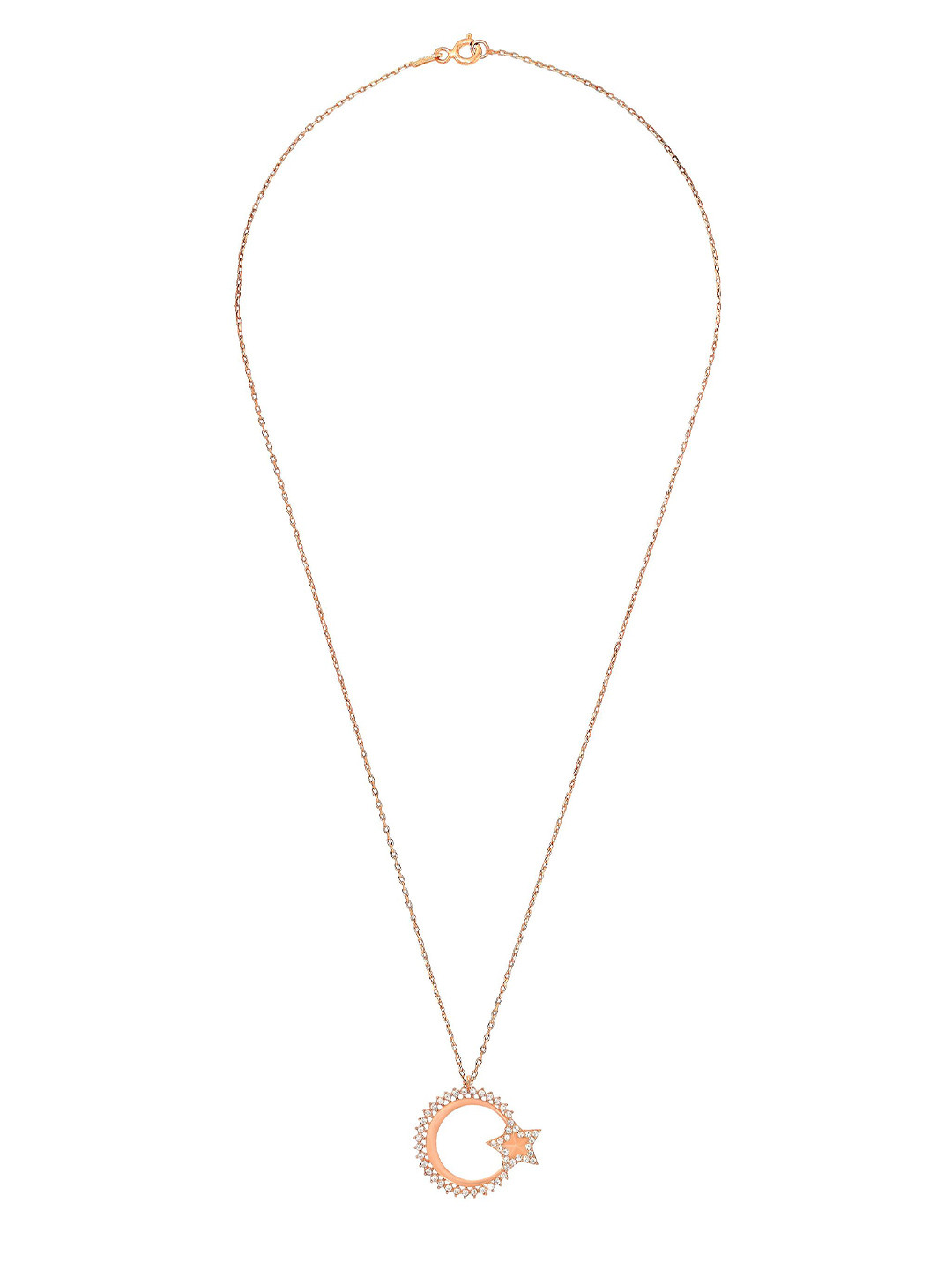 BHIMA 925 Sterling Silver Astral Affection Silver Stone Fancy Necklace