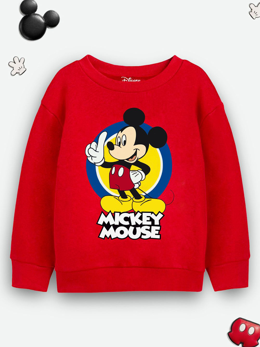 Disney By Miss and Chief Boys Mickey Mouse Printed Fleece Sweatshirt