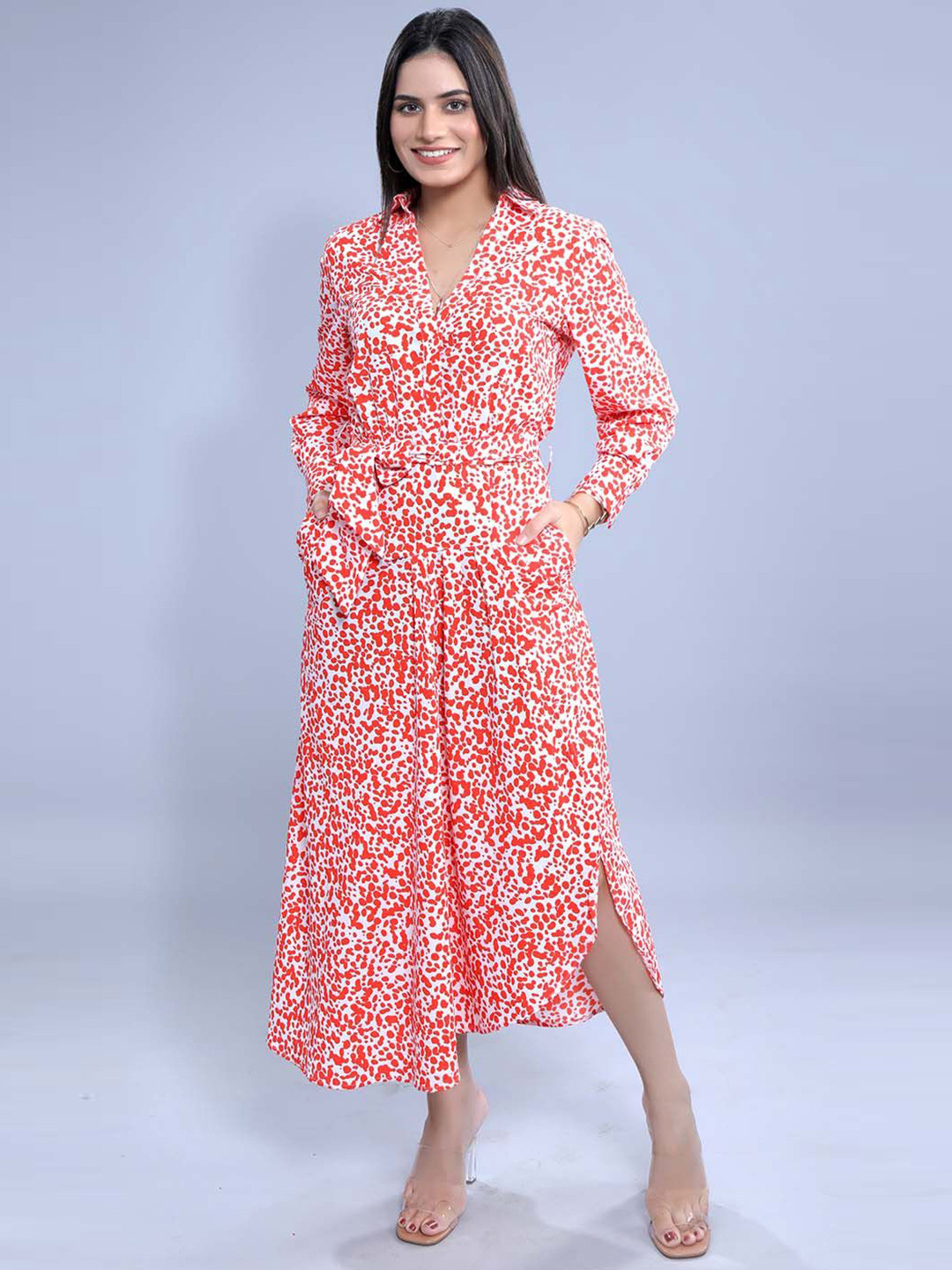 French Theory Print A-Line Maxi Dress