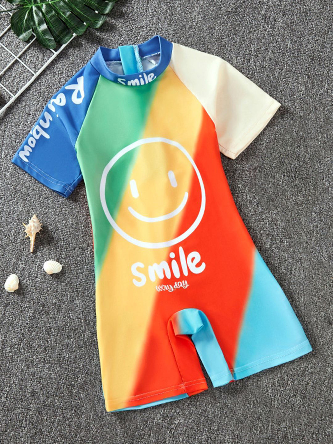 YK Girls Printed Round Neck Leg Suit