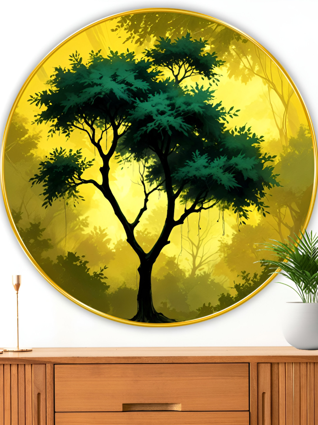 Myntra Elegant Homes Canvas Wall Round Paintings Wall Art -23 x 23In