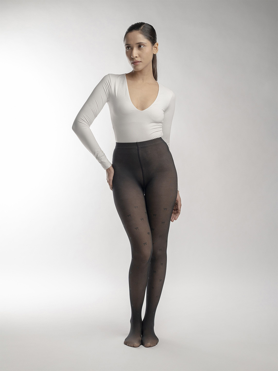 Theater Women Stockings With Mini Bow Pattern