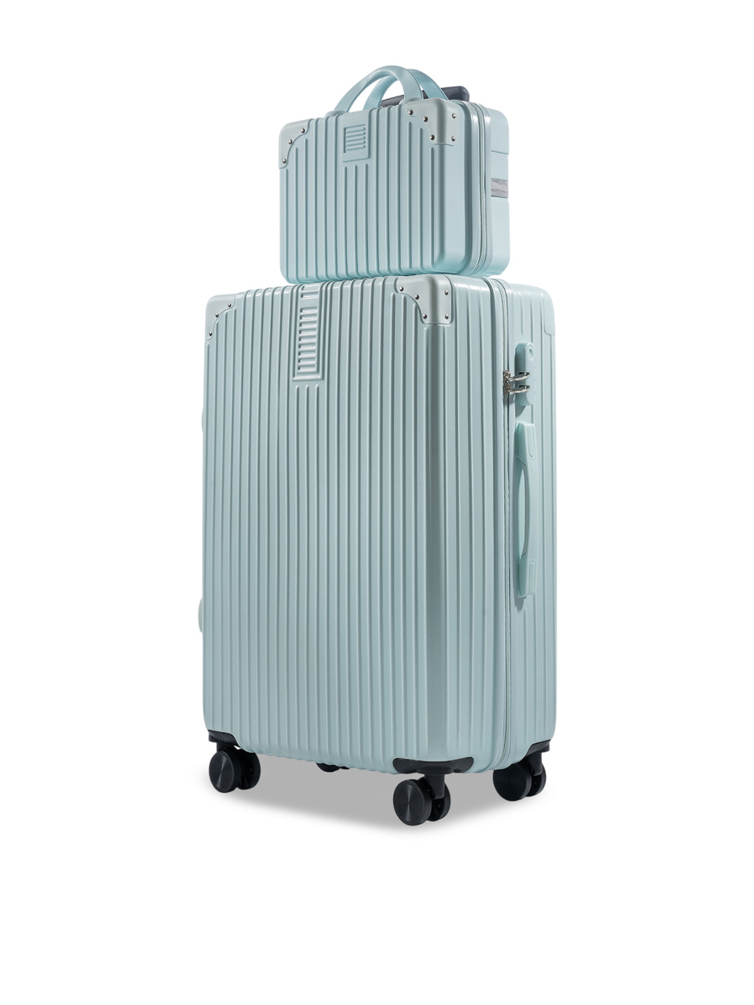 PYB Women Turismo Textured Cabin Hard-Sided Trolley Bag With Vanity Bag