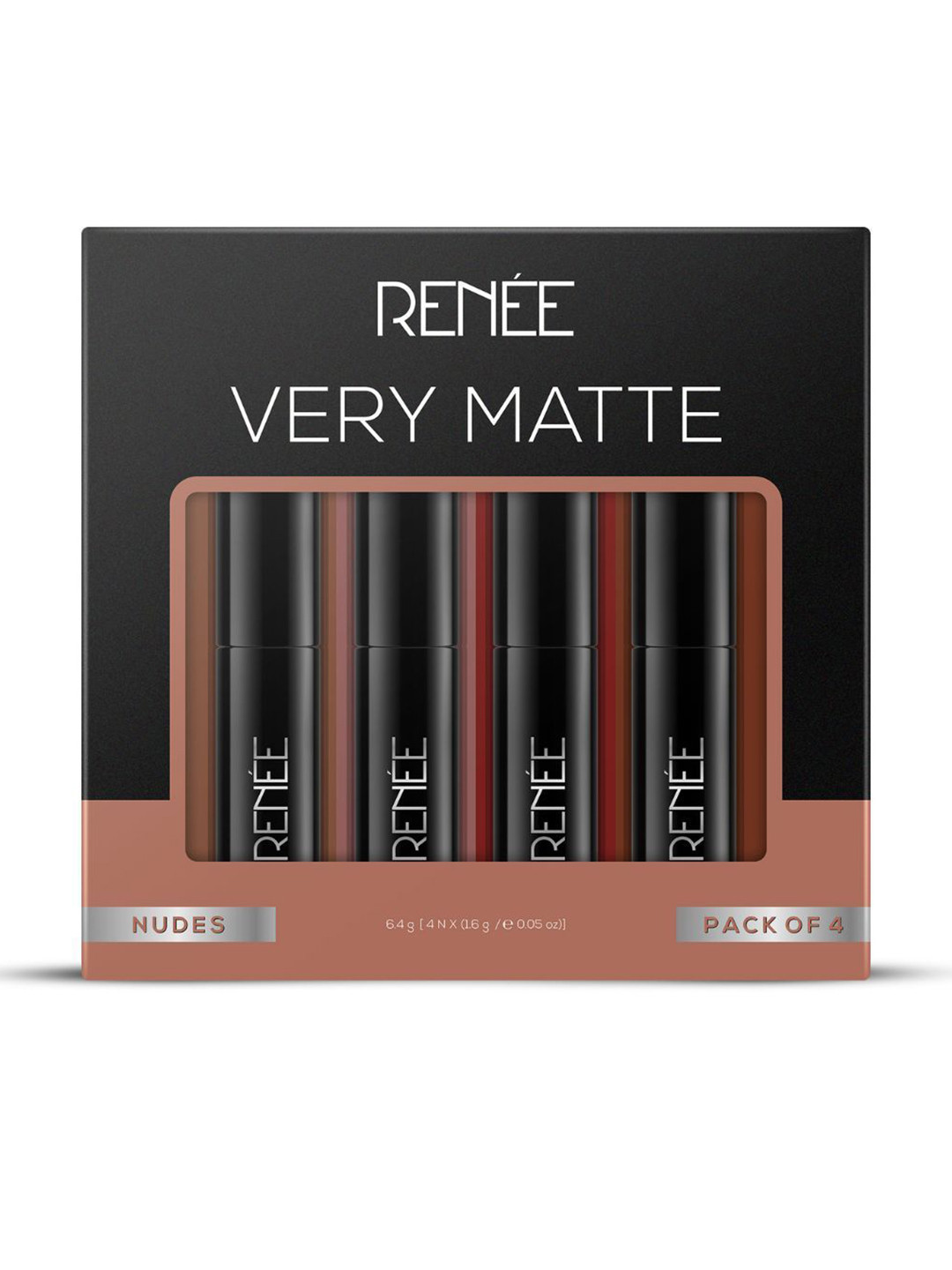Renee Set Of 4 Very Matte Long Lasting Lipstick - 1.6 g - Nudes