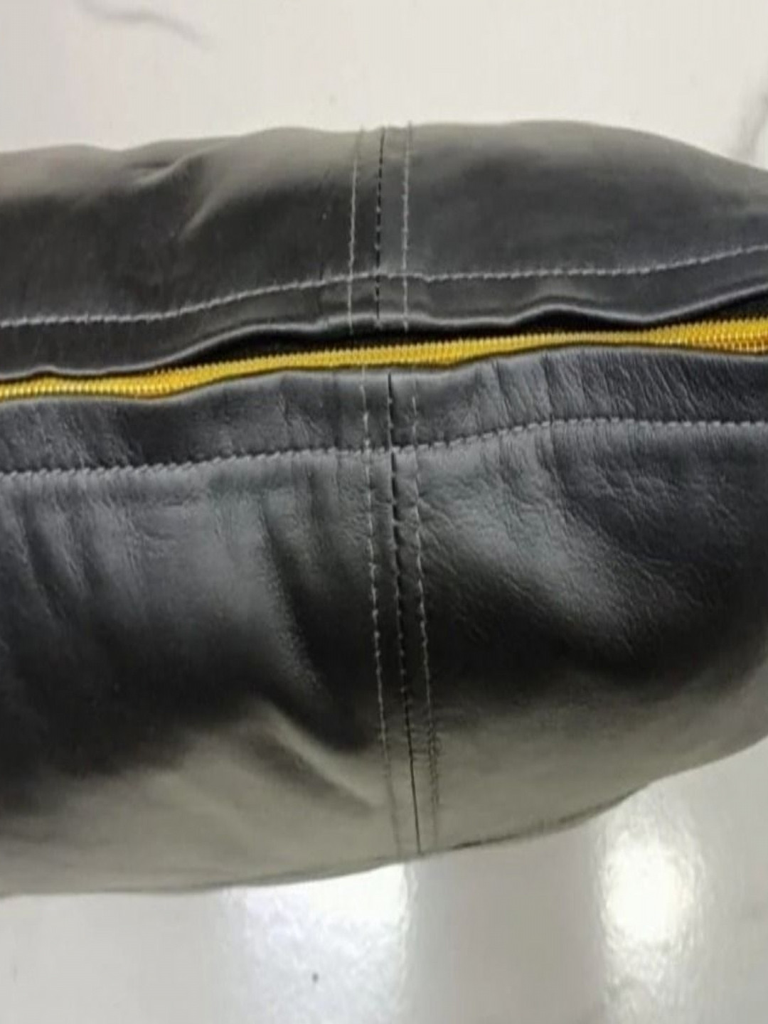 NOORA Black Leather Washable Rectangle Cushion Cover -10x22In